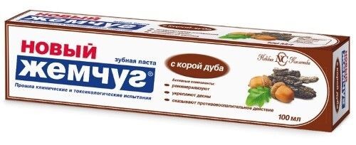 НОВЫЙ ЖЕМЧУГ ЗУБН ПАСТА КОРА ДУБА ЗУБНАЯ ПАСТА КОМПЛЕКСНАЯ 100 МЛ №1