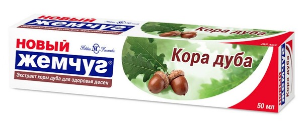 НОВЫЙ ЖЕМЧУГ ЗУБН ПАСТА КОРА ДУБА ЗУБНАЯ ПАСТА КОМПЛЕКСНАЯ 50 МЛ №1