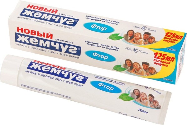 НОВЫЙ ЖЕМЧУГ ЗУБН ПАСТА ФТОР ЗУБНАЯ ПАСТА ПРОФИЛАКТИКА КАРИЕСА 125 МЛ №1