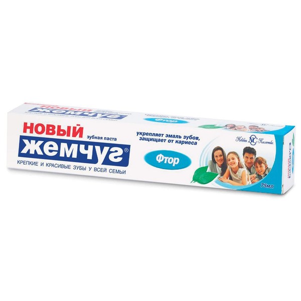 НОВЫЙ ЖЕМЧУГ ЗУБН ПАСТА ФТОР ЗУБНАЯ ПАСТА ПРОФИЛАКТИКА КАРИЕСА 75 МЛ №1