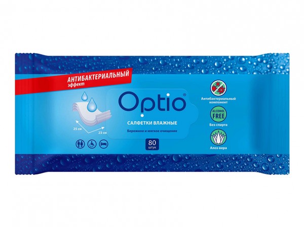 OPTIO САЛФЕТКИ ВЛАЖНЫЕ АНТИБАКТЕРИАЛЬНЫЕ САЛФЕТКИ ВЛАЖНЫЕ АНТИБАКТЕРИАЛЬНЫЕ    №80