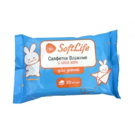 SOFTLIFE BABY САЛФЕТКИ ВЛАЖНЫЕ Д/ДЕТЕЙ С АЛОЭ ВЕРА САЛФЕТКИ ВЛАЖНЫЕ ДЕТСКИЕ    №20