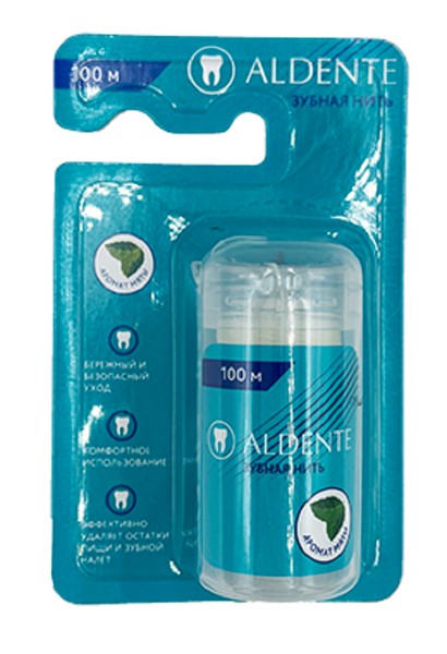 ALDENTE/АЛЬДЕНТЕ ЗУБНАЯ НИТЬ МЯТА ЗУБНАЯ НИТЬ 100 М №1