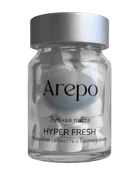 AREPO ЗУБНАЯ ПАСТА В ТАБЛЕТКАХ HYPER FRESH ЗУБНАЯ ПАСТА ОСВЕЖАЮЩАЯ   №60