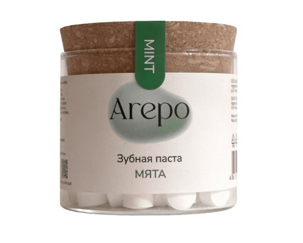 AREPO ЗУБНАЯ ПАСТА В ТАБЛЕТКАХ МЯТА ЗУБНАЯ ПАСТА ЕЖЕДНЕВНАЯ   №124