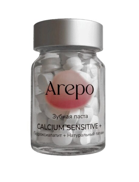 AREPO ЗУБНАЯ ПАСТА В ТАБЛЕТКАХ CALCIUM SENSETIVE+ ЗУБНАЯ ПАСТА ДЛЯ ЧУВСТВИТЕЛЬНЫХ ЗУБОВ   №60
