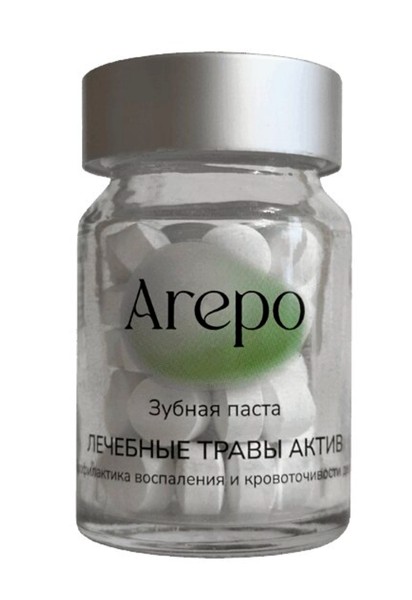 AREPO ЗУБНАЯ ПАСТА В ТАБЛЕТКАХ ЛЕЧЕБНЫЕ ТРАВЫ АКТИВ ЗУБНАЯ ПАСТА ДЛЯ ЗАЩИТЫ ДЕСЕН   №60