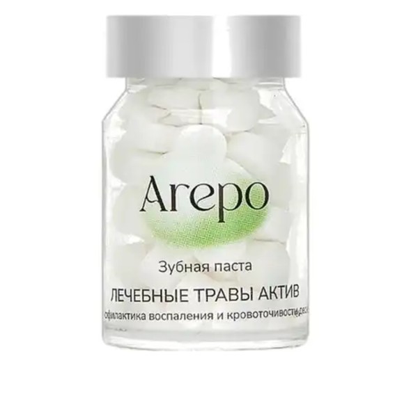 AREPO ЗУБНАЯ ПАСТА В ТАБЛЕТКАХ ЛЕЧЕБНЫЕ ТРАВЫ АКТИВ ЗУБНАЯ ПАСТА ДЛЯ ЗАЩИТЫ ДЕСЕН   №110