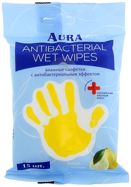 АУРА ANTIBACTERIAL DERMA PROTECT САЛФЕТКИ ВЛАЖНЫЕ АНТИБАКТЕРИАЛЬНЫЕ ЛИМОН САЛФЕТКИ ВЛАЖНЫЕ АНТИБАКТЕРИАЛЬНЫЕ   №15