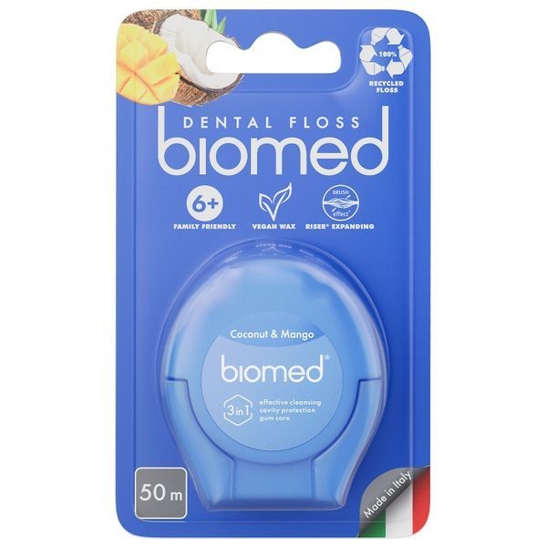 BIOMED НИТЬ ЗУБНАЯ ОБЪЕМНАЯ ВОЩЕНАЯ КОКОС И МАНГО ЗУБНАЯ НИТЬ 50 М №1