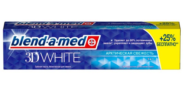 BLEND-A-MED 3D WHITE З/ПАСТА АРКТИЧЕСКАЯ СВЕЖЕСТЬ ЗУБНАЯ ПАСТА ОСВЕЖАЮЩАЯ 125 МЛ №1