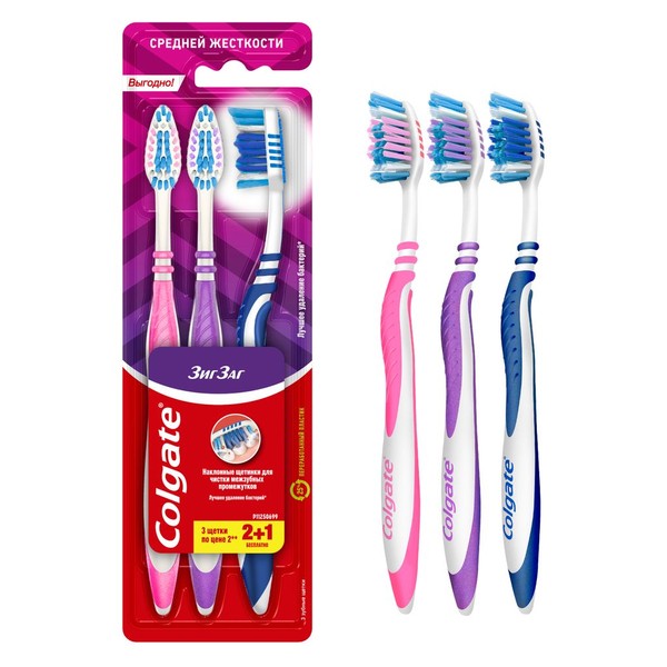 COLGATE ЗУБН ЩЕТКА ЗИГ-ЗАГ СРЕДНЯЯ ЗУБНАЯ ЩЕТКА   №3