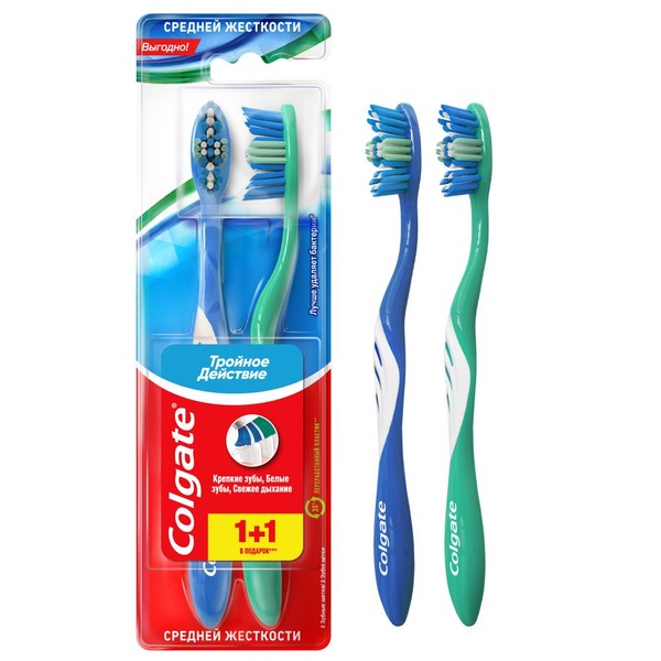 COLGATE ЗУБН ЩЕТКА ТРОЙНОЕ ДЕЙСТВИЕ СРЕДНЯЯ ЗУБНАЯ ЩЕТКА   №2