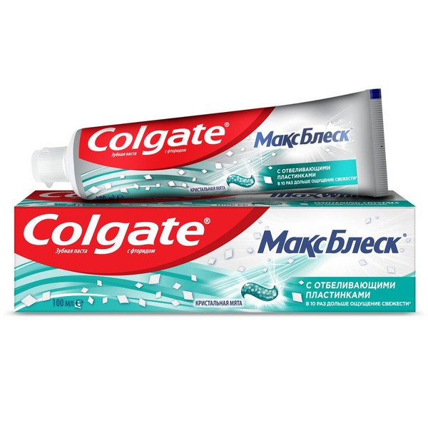 COLGATE ЗУБН ПАСТА МАКС БЛЕСК ЗУБНАЯ ПАСТА ОТБЕЛИВАЮЩАЯ 100 МЛ №1