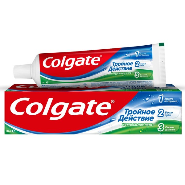 COLGATE ЗУБН ПАСТА ТРОЙНОЕ ДЕЙСТВИЕ ЭКСТРА ОТБЕЛИВАНИЕ ЗУБНАЯ ПАСТА КОМПЛЕКСНАЯ 100 МЛ №1