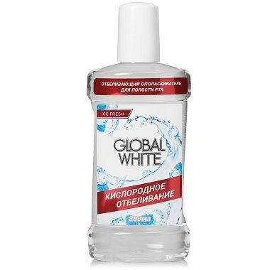 GLOBAL WHITE ОПОЛАСКИВ ДЛЯ ПОЛОСТИ РТА ОТБЕЛИВАЮЩИЙ ОПОЛАСКИВАТЕЛЬ ДЛЯ ПОЛОСТИ РТА 300 МЛ №1