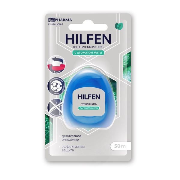 BC PHARMA HILFEN ЗУБНАЯ НИТЬ С АРОМАТОМ МЯТЫ ЗУБНАЯ НИТЬ 50 М №1