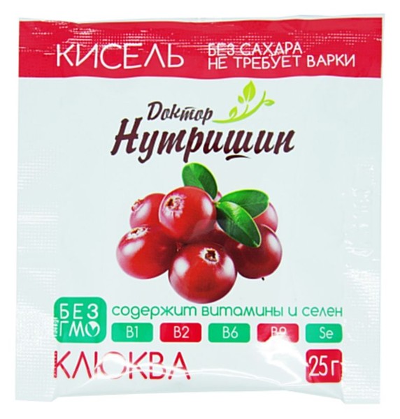 ДОКТОР НУТРИШИН КИСЕЛЬ КЛЮКВА ПОРОШОК ГРАНУЛИРОВАННЫЙ  25 Г №1