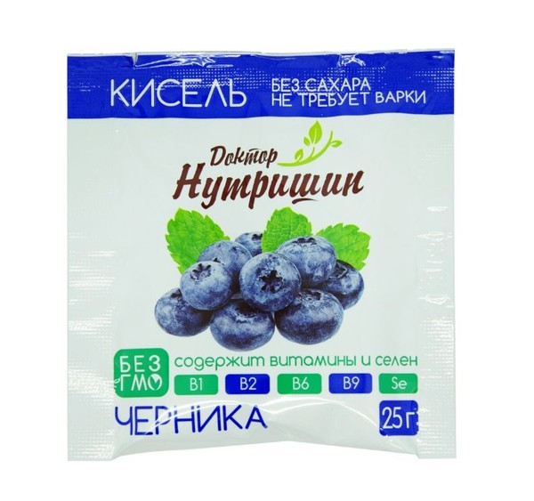ДОКТОР НУТРИШИН КИСЕЛЬ ЧЕРНИКА ПОРОШОК ГРАНУЛИРОВАННЫЙ  25 Г №1