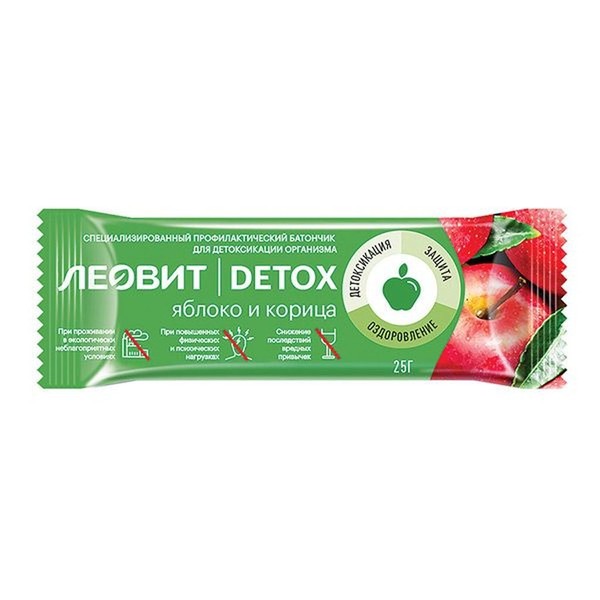 ЛЕОВИТ DETOX БАТОНЧИК ЯБЛОКО И КОРИЦА БАТОНЧИК 25 Г №1