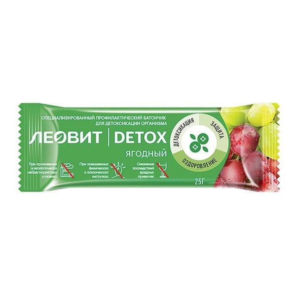 ЛЕОВИТ DETOX БАТОНЧИК ЯГОДНЫЙ БАТОНЧИК 25 Г №1