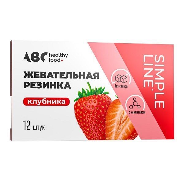 ABC HEALTHY FOOD РЕЗИНКА ЖЕВАТЕЛЬНАЯ БЕЗ САХАРА ЖЕВАТЕЛЬНАЯ РЕЗИНКА  1,42 Г №12