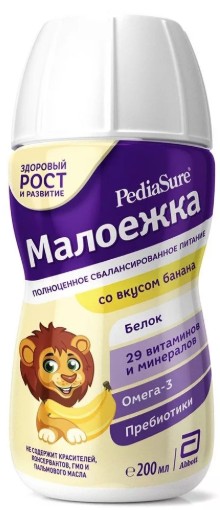 PEDIASURE МАЛОЕЖКА ВКУС БАНАНА НАПИТОК 200 МЛ №1