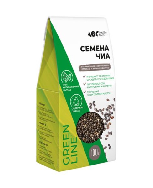 ABC HEALTHY FOOD СЕМЕНА ЧИА РАСТИТЕЛЬНОЕ СЫРЬЕ 100 Г №1