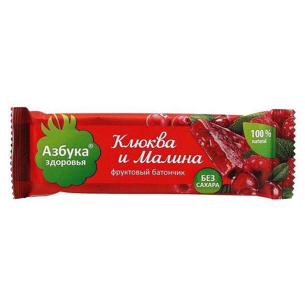 АЗБУКА ЗДОРОВЬЯ МЮСЛИ ФРУТИЛАД ФРУКТОВЫЙ БАТОНЧИК [КЛЮКВА-МАЛИНА]  30 Г №1