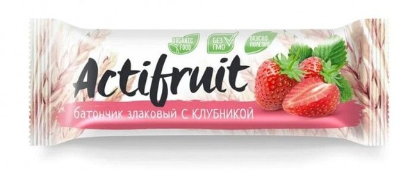 ACTIFRUIT/АКТИФРУТ ЗЛАКОВЫЙ КЛУБНИКА БАТОНЧИК 24 Г №1
