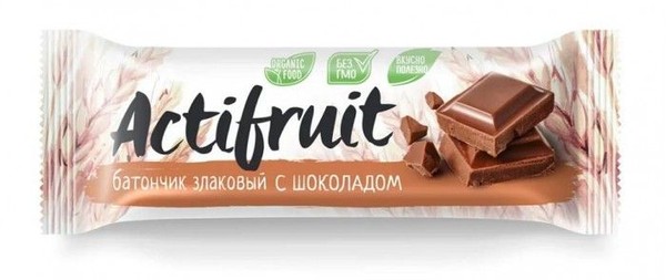 ACTIFRUIT/АКТИФРУТ ЗЛАКОВЫЙ ШОКОЛАД БАТОНЧИК 24 Г №1