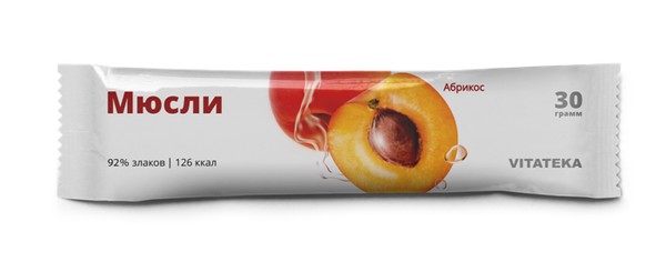 VITATEKA/ВИТАТЕКА БАТОНЧИК МЮСЛИ АБРИКОСОВЫЙ БАТОНЧИК 30 Г №1
