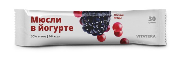 VITATEKA/ВИТАТЕКА БАТОНЧИК МЮСЛИ В ЙОГУРТНОЙ ГЛАЗУРИ ЛЕСНАЯ СМЕСЬ БАТОНЧИК 30 Г №1