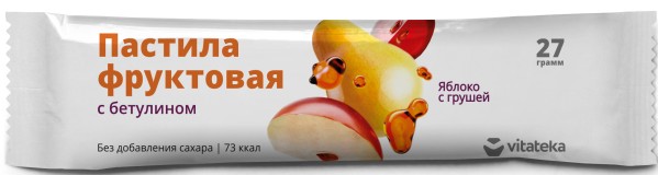 VITATEKA/ВИТАТЕКА ПАСТИЛА ФРУКТОВАЯ ЯБЛОКО С ГРУШЕЙ БАТОНЧИК  27 Г №1