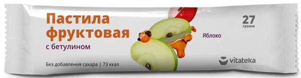 VITATEKA/ВИТАТЕКА ПАСТИЛА ФРУКТОВАЯ ЯБЛОЧНАЯ БАТОНЧИК  27 Г №1