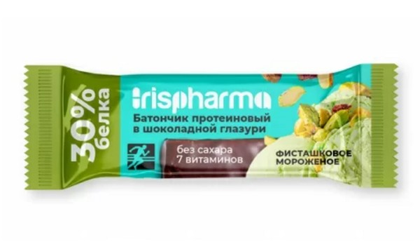 Irispharma батончик протеиновый фисташковое мороженое