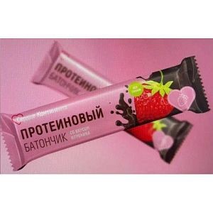 СЕРДЦЕ КОНТИНЕНТА БАТОНЧИК ПРОТЕИНОВЫЙ КЛУБНИКА В ШОКОЛАДНОЙ ГЛАЗУРИ БАТОНЧИК 40 Г №1