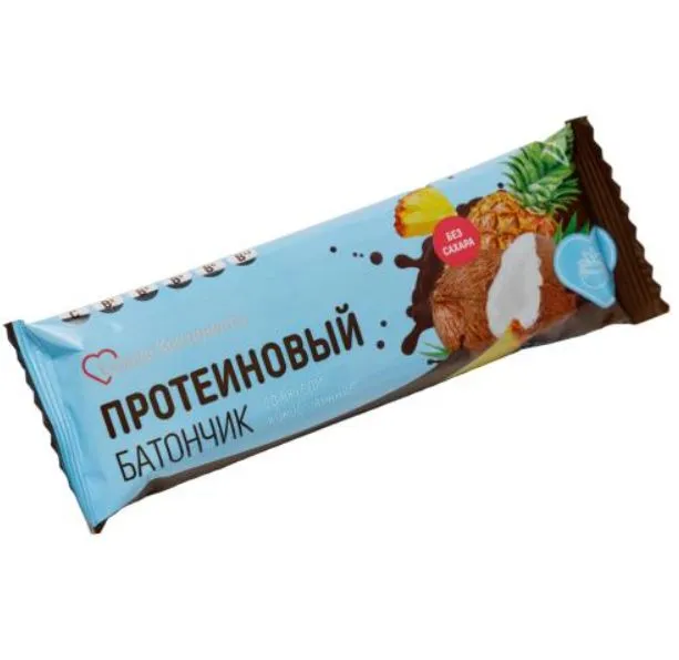 СЕРДЦЕ КОНТИНЕНТА БАТОНЧИК ПРОТЕИНОВЫЙ КОКОС-АНАНАС/ЭКЗОТИК В ШОКОЛАДНОЙ ГЛАЗУРИ БАТОНЧИК 40 Г №1