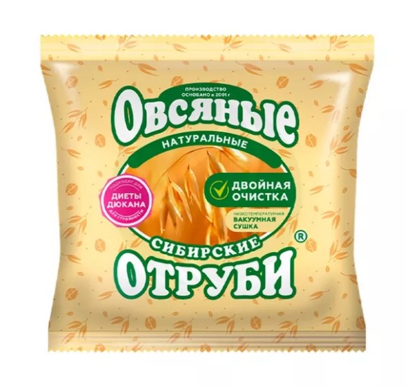 ОТРУБИ СИБИРСКИЕ ОВСЯНЫЕ ГРАНУЛЫ  200 Г №1