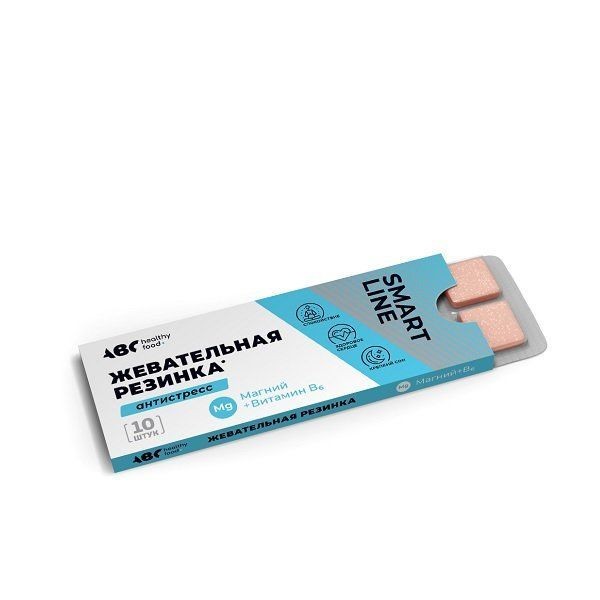 ABC HEALTHY FOOD СМАРТГАМ МАГНИЙ ТАБЛЕТКИ ЖЕВАТЕЛЬНЫЕ  1,1 Г №10