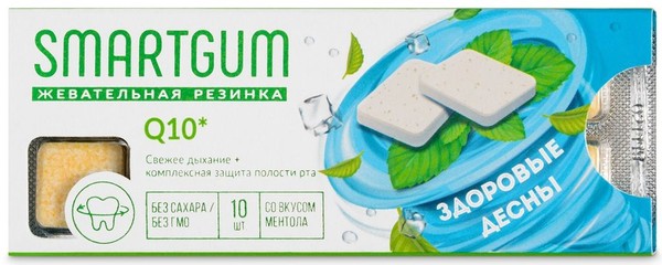 SMARTGUM/СМАРТГАМ Q10 ТАБЛЕТКИ ЖЕВАТЕЛЬНЫЕ  1100 МГ №10