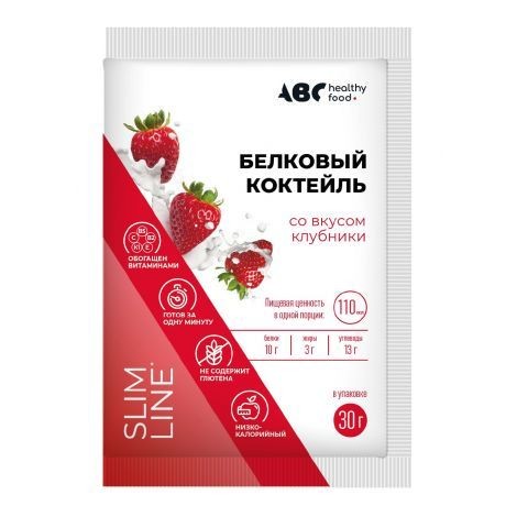 ABC HEALTHY FOOD ПРОВИТА КОКТЕЙЛЬ БЕЛКОВЫЙ ПОРОШОК ДЛЯ ПРИГОТОВЛЕНИЯ РАСТВОРА ДЛЯ ПРИЕМА ВНУТРЬ [КЛУБНИЧНЫЙ]  30 Г №1
