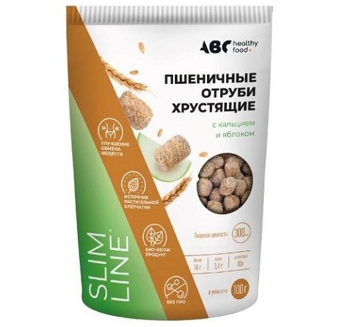 ABC HEALTHY FOOD ОТРУБИ ПШЕНИЧ С КАЛЬЦИЕМ И ЯБЛОКОМ ГРАНУЛЫ  100 Г №1