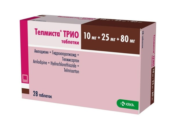 ТЕЛМИСТА ТРИО ТАБЛЕТКИ 10 МГ+25 МГ+80 МГ   №28