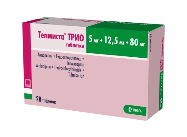 ТЕЛМИСТА ТРИО ТАБЛЕТКИ 5 МГ+12.5 МГ+80 МГ   №28