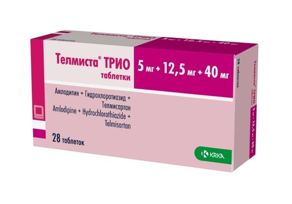 ТЕЛМИСТА ТРИО ТАБЛЕТКИ 5 МГ+12.5 МГ+40 МГ   №28