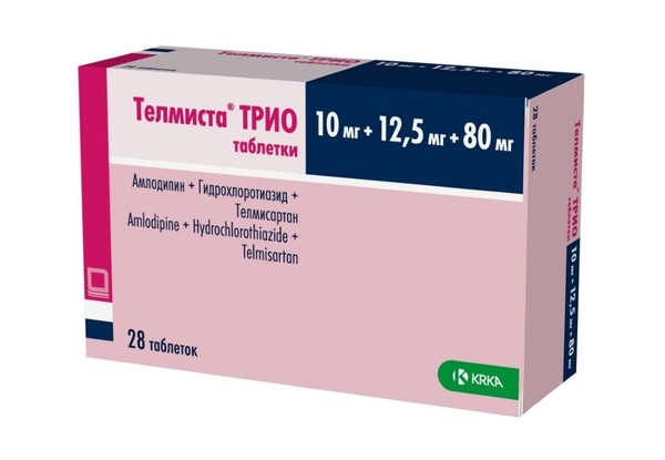 ТЕЛМИСТА ТРИО ТАБЛЕТКИ 10 МГ+12.5 МГ+80 МГ   №28