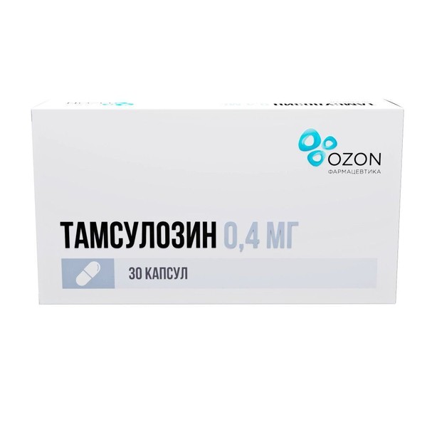 ТАМСУЛОЗИН КАПСУЛЫ ПРОЛОНГИРОВАННОГО ДЕЙСТВИЯ 0,4 МГ   №30