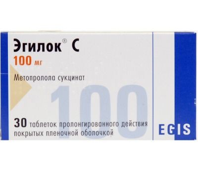 ЭГИЛОК СР ТАБЛЕТКИ ПРОЛОНГИРОВАННОГО ДЕЙСТВИЯ ПОКРЫТЫЕ ОБОЛОЧКОЙ 100 МГ   №30