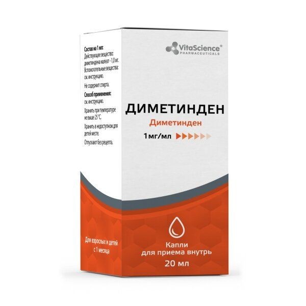 VITALIFE/VITASCIENCE ДИМЕТИНДЕН КАПЛИ ДЛЯ ПРИЕМА ВНУТРЬ 1 МГ/МЛ 20 МЛ №1